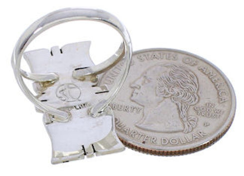 Sterling Silver Southwest Multicolor Inlay Ring Size 5-3/4 WX41361